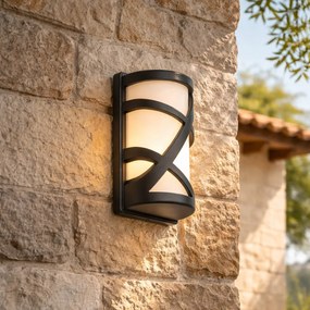 Candeeiro de parede exterior moderno preto IP44 - Suzie