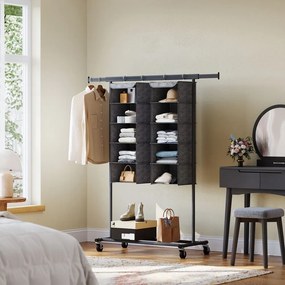 Conjunto de 2 organizadores para guarda roupa 30 x 30 x 90 cm (CABIDE NÃO INCLUIDO), prateleira suspensa, arrumação suspensa Cinza