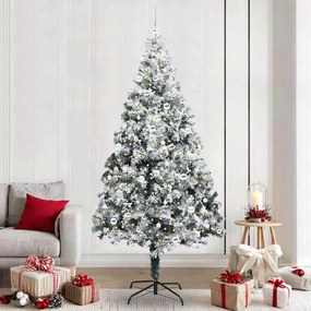 vidaXL Árvore de Natal Artificial Branco 240 cm PVC, Aço e Plástico