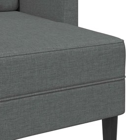 Sofá 2 lugares com Chaise em L 125 cm tecido cinzento-escuro