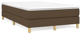 Cama boxspring com colchão 120x190 cm tecido castanho-escuro