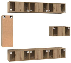 Conjunto de móvel de TV com prateleira Outros 8 pcs carvalho artisiano