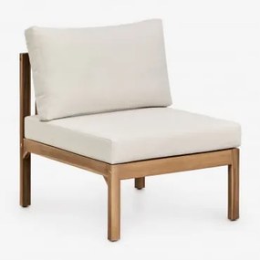 Módulo Central Para Sofá Modular Em Madeira De Acácia Branson Branco Gardênia - Castanho Acácia - Sklum
