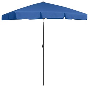 Guarda-sol de praia 180x120 cm azul-ciano