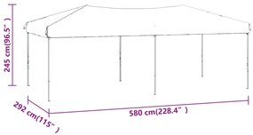 Tenda para festas dobrável com paredes laterais 3x6 m antracite
