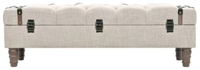 Banco de arrumação madeira maciça e aço 111x34x37 cm