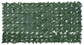 Tela de varanda com folhas verde-escuras 200x100 cm
