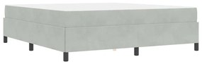 Estrutura da Cama Branco e Cinza Claro 180 x 200 cm Veludo