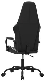 Cadeira gaming massagens couro artificial branco e preto