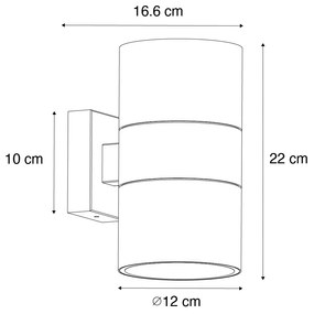 Candeeiro de parede exterior preto 2 luzes AR111 IP44 - Duo Moderno