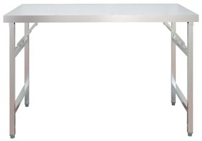 Mesa trabalho cozinha c/ prateleira 120x60x145cm aço inoxidável