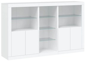 Aparador com luzes LED 162x37x100 cm branco