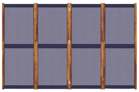 Divisória/biombo com 4 painéis 280x180 cm azul escuro