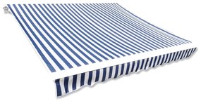 vidaXL Lona para toldo azul/branco 3 x 2,5 m (sem estrutura/caixa)