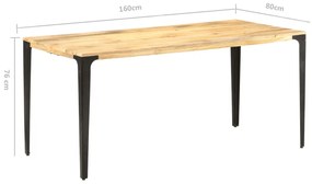 Mesa de jantar 160x80x76 cm madeira mangueira maciça