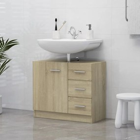 vidaXL Armário lavatório 63x30x54cm derivados madeira carvalho sonoma