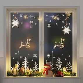 Luzes de Natal Silhueta de rena 2 pcs 35 LEDs branco quente
