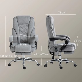 Cadeira de escritório com função de massagem e aquecimento, altura ajustável, encosto reclinável, comando à distância e apoio para os pés retrátil, ci