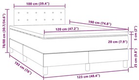 Cama box spring c/ colchão luzes e LED 120x190 cm veludo rosa
