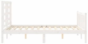 Cama sem colchão 140x190 cm madeira de pinho maciça branco