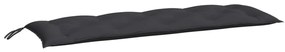 Almofadões banco jardim 2 pcs 150x50x7cm tecido oxford preto