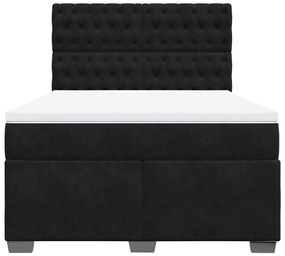 Cama com molas/colchão 140x200 cm veludo preto