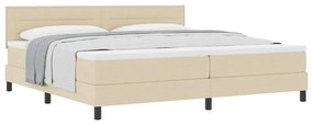 Cama Box Bege Tecido 200 x 200 cm Colchão de Cama Retangular