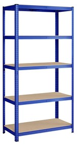 Estante de 5 camadas SONGMICS, estante de aço para armazenamento, montagem sem ferramentas, para garagem, galpão, capacidade de carga 600 kg, 50 x 100 x 200 cm, azul GLR050Q01