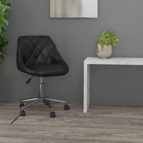 vidaXL Cadeira de escritório giratória couro artificial preto
