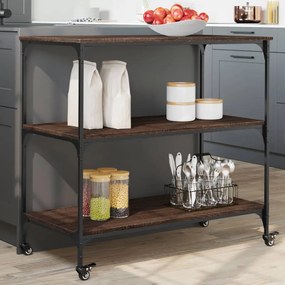 vidaXL Carrinho cozinha 102x50x95 cm deriv. madeira carvalho castanho