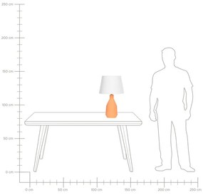 Candeeiro de mesa em cerâmica laranja 53 cm LAMBRE Beliani