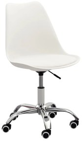 vidaXL Cadeira de escritório couro artificial branco