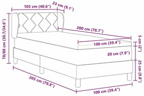 Cama Box com Colchão vidaXL Preta 100x200 cm Veludo