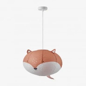 Luminária De Teto De Papel De Arroz Mignod Kids Branco & Azulejo Vermelho Mignod Kids - Sklum