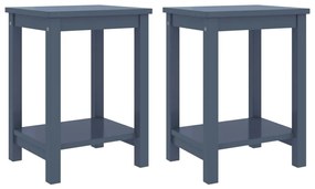 vidaXL Mesas de cabeceira 2 pcs 35x30x47cm pinho maciço cinzento-claro