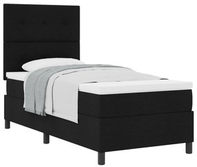 Cama Box com Colchão Preto Solteiro Tecido