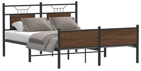 vidaXL Estrutura de cama s/ colchão deriv. madeira carvalho castanho