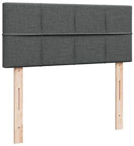 Cama boxspring com colchão 120x190 cm tecido cinzento-escuro