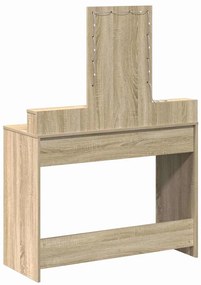 Mesa de Maquiagem vidaXL com Luzes LED Carvalho Sonoma 100x41x140 cm