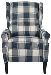 Poltrona de massagens reclinável tecido azul