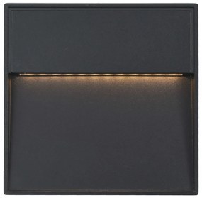 Candeeiros LED de parede exterior 2 pcs 3 W quadrado preto