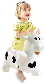 Vaca Preta/branca insuflável Saltitante Infantil com bomba