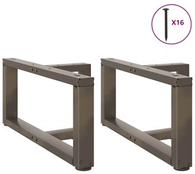 Pés para mesa de centro em forma de T, 2 peças, preto, 60x25x(30-31) c