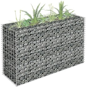 vidaXL Canteiro elevado/cesto gabião 90x30x60 cm aço galvanizado