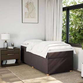 Cama com molas/colchão 90x190 cm tecido castanho-escuro