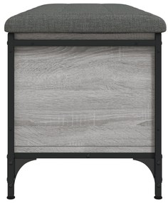 Banco arrumação 102x42x45 cm derivados madeira cinzento sonoma