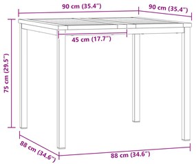 Conjunto de Jantar de Jardim vidaXL 3 Peças Madeira Sólida de Acácia