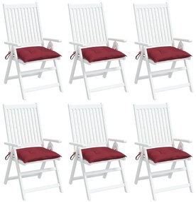 vidaXL Almofadões móveis de paletes 6 pcs tecido oxford vermelho-tinto