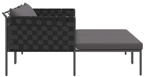 Espreguiçadeira com Almofadas para 2 Pessoas Antracite 115x153x69,5 cm