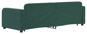 Sofá-cama c/ gavetão e gavetas 80x200cm veludo verde-escuro